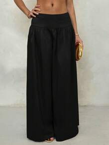 Glamine Retro Low Waist Wide Leg Pants, Draped Casual Loose Women Long Trousers Women Wide Leg Pants Women Pants Wide Leg Fall Cloth For Women - Black - View 4