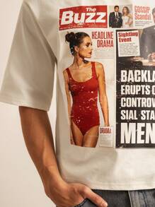 SWAVVY Men's Retro Distressed Boxy Vintage T-Shirt In White, For Casual Everyday Wear, Summer