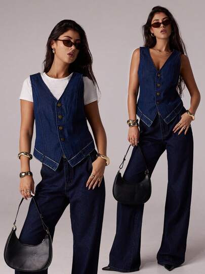 SHEIN Forever 21 春夏女装浪漫/舞会/正式/生日/90年代/商务休闲/优雅/西部风/外出/时尚/休闲/千禧年/夜店/办公室/鸡尾酒会/复古/紧身/锐舞/趣味/高贵/老钱/街头风/度假/乡村音乐会/工作/端庄/春假/单身派对/演唱会/酷炫/基础款/毕业/水洗蓝/无袖/牛仔/60年代牛仔上衣