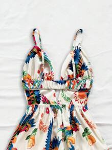 Soleia 女士彩色热带细肩带迷你连衣裙，度假风格 - 彩色 - 查看 7