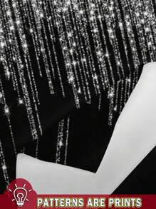 SHEIN LUNE Chaqueta delgada de mujer de talla grande con estampado de líneas brillantes