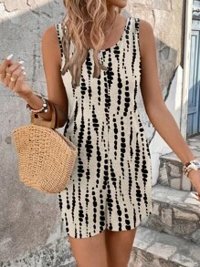 EMERY ROSE Women's All-Match Printed Pocket Romper, Suitable For Spring And Summer - Multicolor - View 2