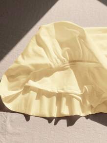 Comfortcana Solid Summer Blayklee Mini Short Skirt,Butter Yellow - Yellow - View 6