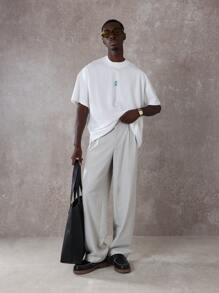 SUMWON 休闲宽松夏季 T 恤，带橙汁梅森罐印花营业时间街头时尚 T 恤，适合全天休闲活动 - 白色 - 查看 5