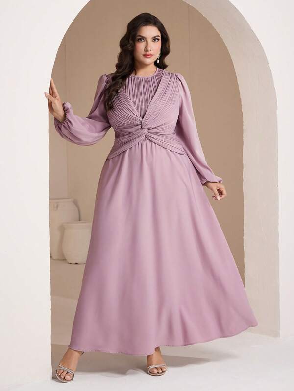 Veilorie Plus Size Women's Arabian Style Dress, Fashionable For Summer