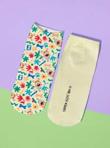 SCOOBY-DOO X SHEIN 1 Pair Comfortable Cute Cartoon Pattern Ankle Socks - Multicolor - View 4