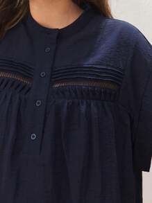 Maija Camicia casual elegante senza maniche in cotellino tinta unita, di taglia comoda, top estivi, outfit estivi da donna, outfit da spiaggia per donna, crop top da donna, abbigliamento casual occidentale da donna, casual business da donna, top da uscire, outfit da vacanza per donna, outfit da ufficio per donna, casual business da donna, outfit da laurea, estate europea, outfit Hawaii per donna