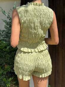 SHEIN EZwear New Style Women's 2-Piece Backpack, Light Green Stripes, Fresh And Suitable For Seaside Vacation - Green - View 2