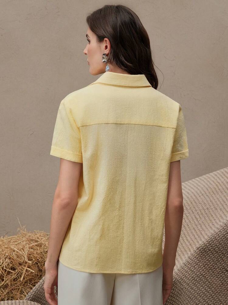 女性用エレガントリゾート モダンファッション 多用途通勤 フローラル刺繍半袖ブラウス、春夏、フェスティバル、卒業式にも適しています