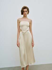 Lumivelle Sexy einfarbiges rückenfreies Schlauchkleid