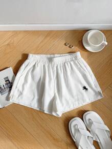 Comfortcana 大码休闲纯色马标志短裤，夏季时尚