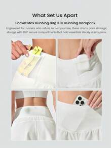 GLOWMODE Shorts para correr de 2.5" VitalSwift Pocket Max de secado rápido y ultraligeros, con estilo de canguro, múltiples bolsillos, cintura alta, cordón ajustable en la cintura, con ropa interior integrada anti-olor para entrenamiento y ejercicio