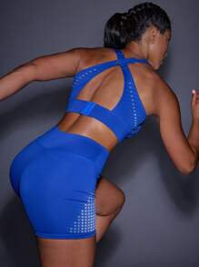 POWERISTA Powerista Pantalones cortos deportivos de unicolor para mujer, aptos para llevar en verano