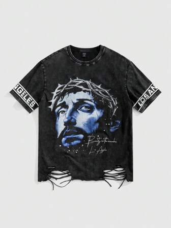 Street Life Maglietta vintage uomo a girocollo, con maniche corte e design consumato, per uno stile da strada