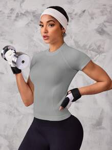 Easithlete 3pcs Leisure Solid Raglan Sleeve Sports Tee Gym Women Shirts Compression Shirts For Women - Multicolor - View 5