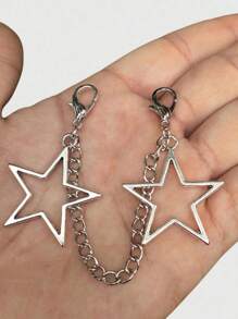 ROMWE Grunge Punk 1 件朋克星形嘻哈饰品鞋饰 DIY - 銀色 - 查看 2