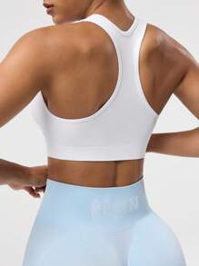 Seamluxe SHEIN Sport Top corto da donna senza maniche di colore unito, adatto per fitness e yoga