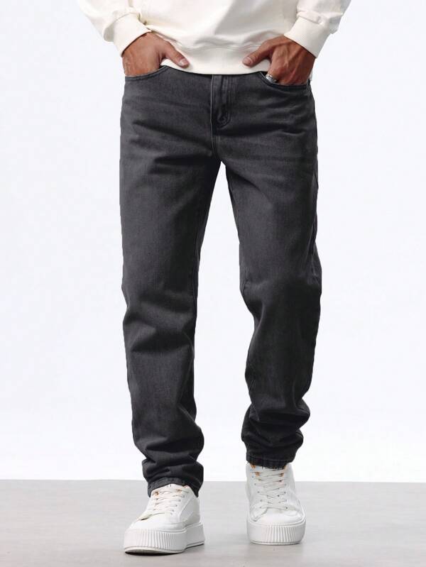 Manfinity Homme Men's Pocket Straight Loose Casual Versatile Jeans Jeans For Men