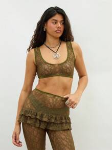 COUREZ Lace Scoop Neck Bralette /Winter Clothes For Women /Winter Tops Going Out Tops Casual /Y2K Sexy