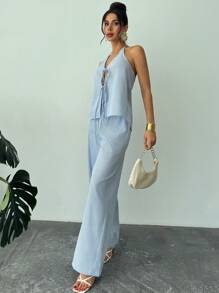 Firerie 女士日常两件套服装 - 藍白色 - 查看 4