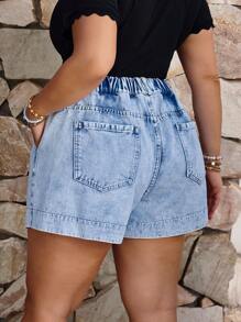 EMERY ROSE Pantalones cortos vaqueros informales lavados de talla grande para verano