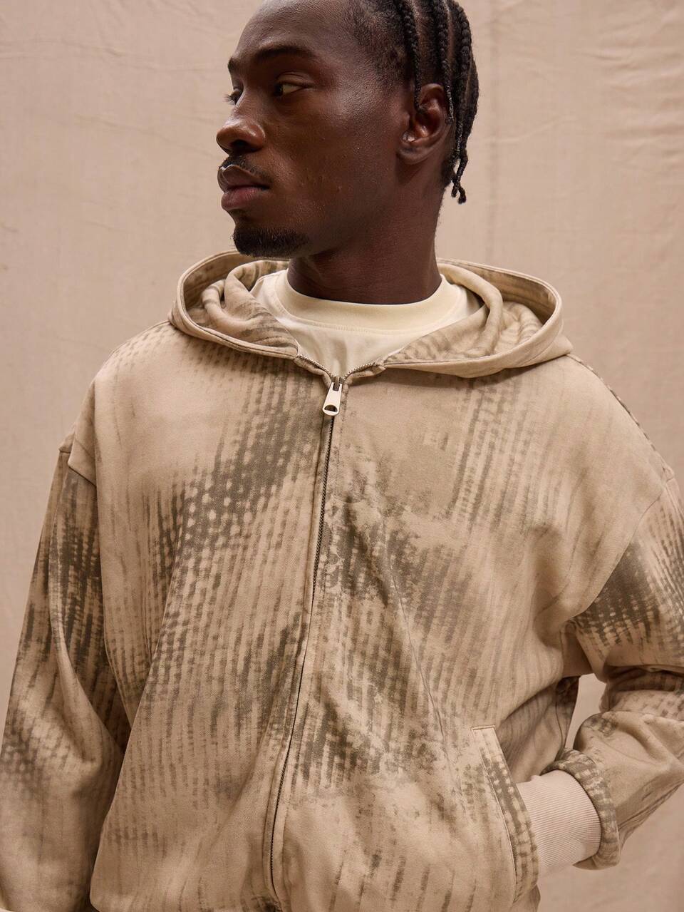 Sudadera con capucha con cremallera y estampado gráfico Parte superior de chándal para primavera y verano, estilo callejero, vacaciones de Pascua