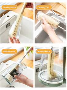 木柄清洁刷 - 360 度擦洗瓶子、杯子和搅拌机，长柄家用厨房刷，防刮刷毛，耐用全覆盖深层清洁设计 - 彩色 - 查看 7