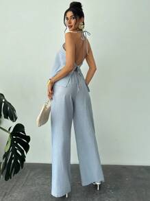 Firerie 女士日常两件套服装 - 藍白色 - 查看 8