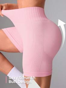 Easithlete Short deportivo sin costuras para mujer, de unicolor, para uso diario, short deportivo, short de gimnasio, short ciclista