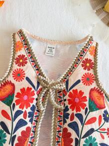 Travachic KIDS Babygirl Summer Cute & Versatile Floral Pattern Vest Top - Multicolor - View 10