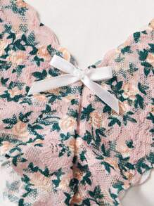 Eraneu 4件套性感深V蕾丝边丁字裤女士内裤 - 彩色 - 查看 5