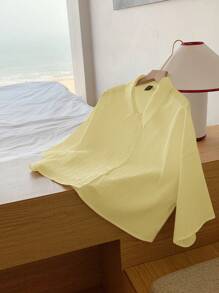 Comfortcana Blusa corta de mujer texturizada de tejido blanco, para verano