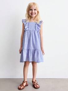 THE HAPPY LOOK Young Girls Summer Embroidered Ruffle Hem Boho Style Dresses