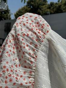 SHEIN EZwear Plus Size Summer Casual Bohemian Mini Ditsy Floral Patchwork Skirt - Multicolor - View 7