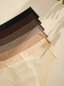 Set de 7 piezas de bragas sin costuras invisibles y ajustables de color liso para mujeres - Multicolor - Ver 7