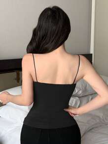 DAZY 自衬褶皱设计修身吊带背心短款女式上衣