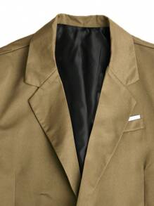 Calvornis 男士纯色翻领长袖西装外套和裤子套装