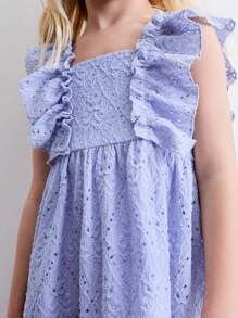 THE HAPPY LOOK Young Girls Summer Embroidered Ruffle Hem Boho Style Dresses