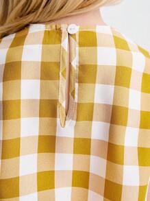 SHEIN Young Girls Plaid Cute Casual Blouse With Tie Bow & Pocket Skirt 2-Piece Set - Multicolor - View 6