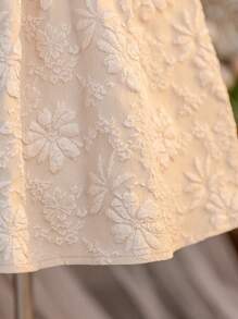 SHEIN Đầm thường ngày không tay dệt họa tiết nơ nhiều màu cho bé gái - Màu be - Xem 5