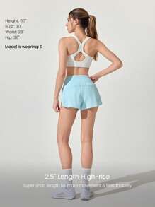 GLOWMODE Shorts de correr ultraligeros de cintura alta con ajuste de cordón, bolsillos múltiples, de secado rápido y con ropa interior antiolor incorporada, de 2.5 pulgadas, para entrenamiento y actividad física.