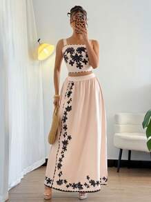 Chiquease Women Two Pieces Outfits For Daily Wear - Khaki - View 4