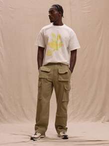 Musero Multi Utility Pocket Straight Leg Cargo Jeans Spring Summer Streetstyle Easter Festival - Army Green - View 1