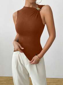 SHEIN Clasi Women's Elegant Metal Decor Slim Fit Camisole, Summer