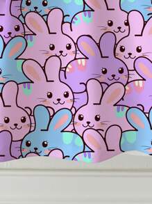 SHEIN Cute Cartoon Colorful Rabbit Print Tween Girls Casual Minimalist Short Sleeve Round Neck T-Shirt, Suitable For Summer - Multicolor - View 6