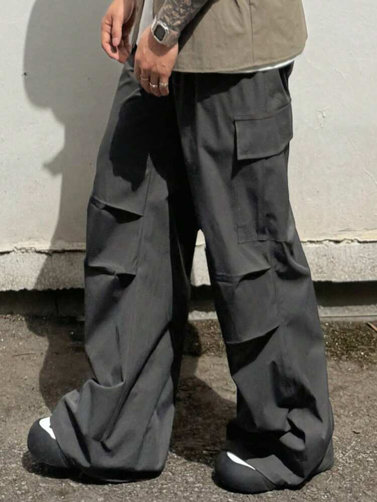 Men's Casual Cargo Pants In Charcoal Gray, Spring/Summer Men Joggers
