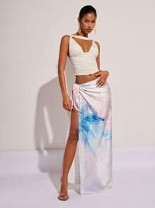 COSMINA 优雅女士度假印花罩衫，春夏 - 粉色 - 查看 3