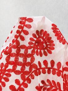 Swim Lushoire 女式夏季花卉印花V领宽松网眼罩衫连衣裙