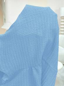 SHEIN Váy bầu không tay màu trơn, thời trang cho mùa hè - Màu xanh lam - Xem 7