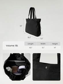 GLOWMODE 18L NylonZipper Pocketed Tote Bag Beach Travel Daily Casual Travel Bag Fall Winter
